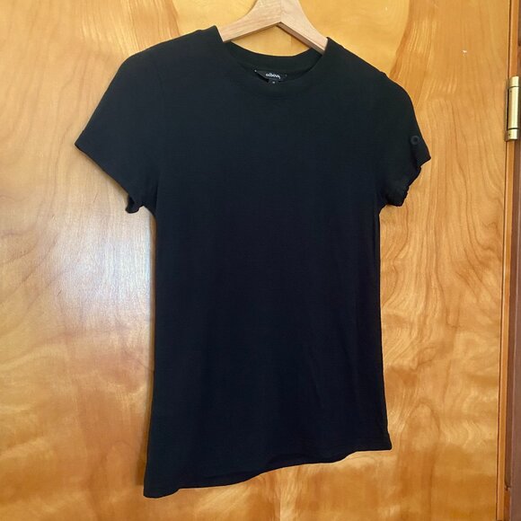 Allbirds Merino Wool Blend TrinoXO Sea Short Sleeve Tee Top Women's XS Black - Picture 2 of 6